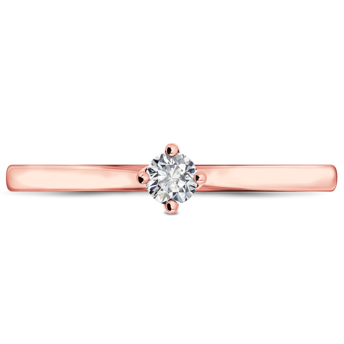 Pierścionek z różowego złota z diamentem - Valentine ( - 47854) Pierścionek z różowego złota z diamentem - Valentine ( - 47854)