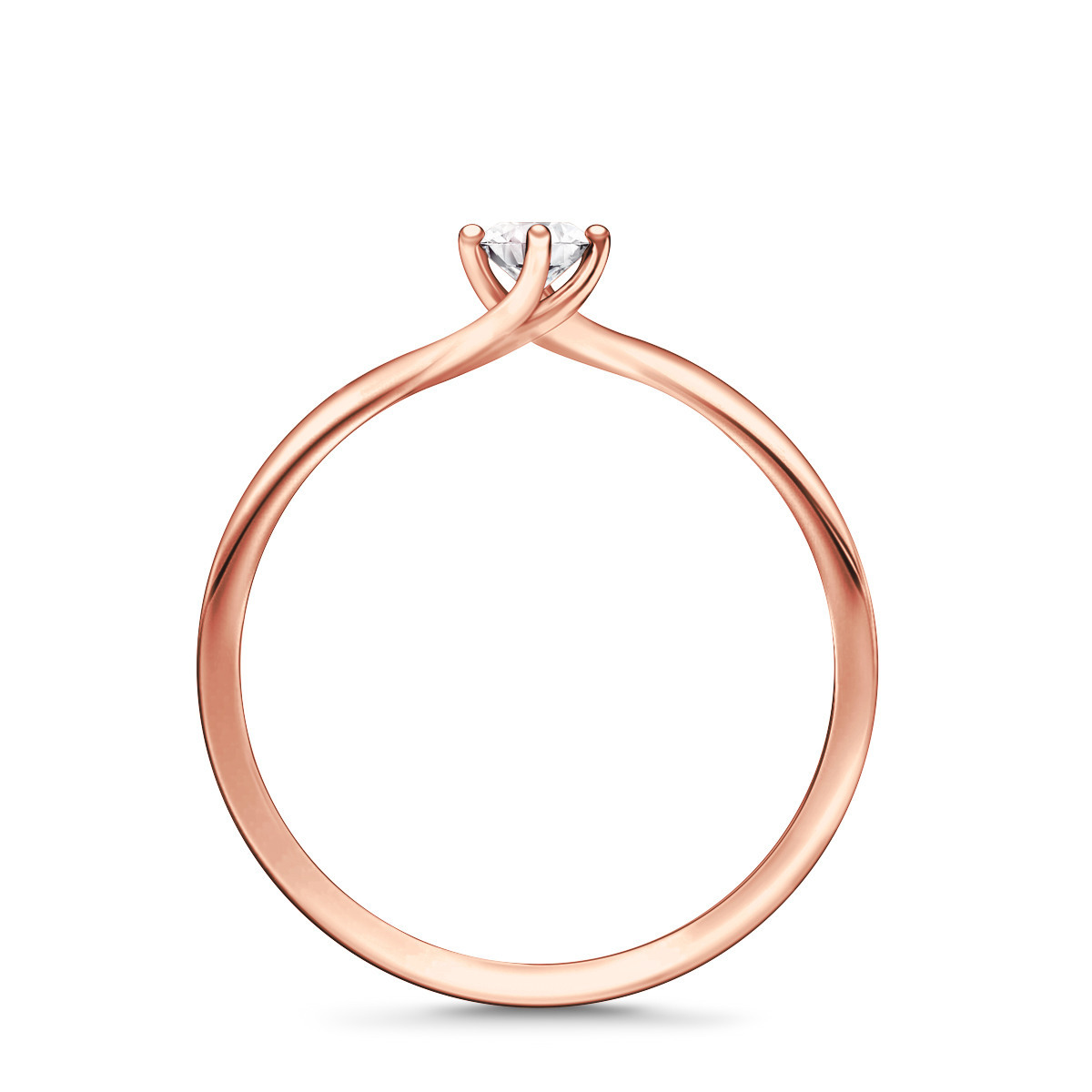 Pierścionek z różowego złota z diamentem - Valentine ( - 47854) Pierścionek z różowego złota z diamentem - Valentine ( - 47854)