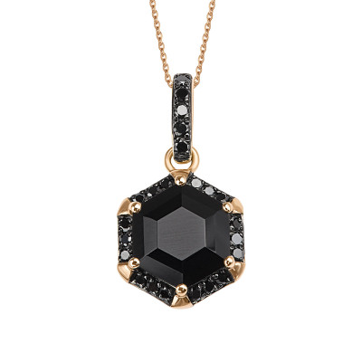 Zawieszka złota z onyksem i czarnymi diamentami - Midnight (15792O - 34476)