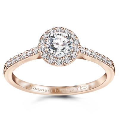 Pierścionek z różowego złota z Diamentem Idealnym YES - 0,61 ct - Metropolitan