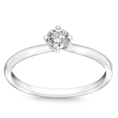 Pierścionek z białego złota z diamentem H/SI - 0,20 ct - Valentine