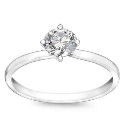 Pierścionek z białego złota z diamentem H/SI - 0,50 ct - Valentine