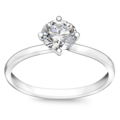 Pierścionek z białego złota z diamentem H/SI - 0,70 ct - Valentine