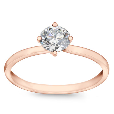 Pierścionek z różowego złota z diamentem YES Hearts & Arrows - 0,50 ct - Valentine
