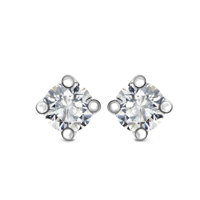 Kolczyki z białego złota z diamentami YES Hearts & Arrows - 0,4 ct - Valentine