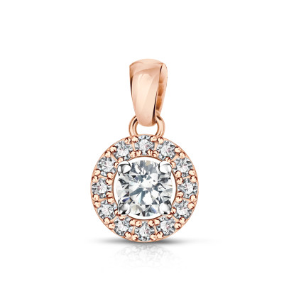 Zawieszka z różowego złota z diamentami - 0,25 ct - Metropolitan 