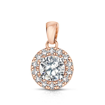 Zawieszka z różowego złota z diamentami - 0,48 ct - Metropolitan 