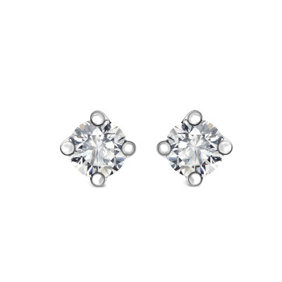 Kolczyki z białego złota z diamentami - 0,20 ct - Valentine