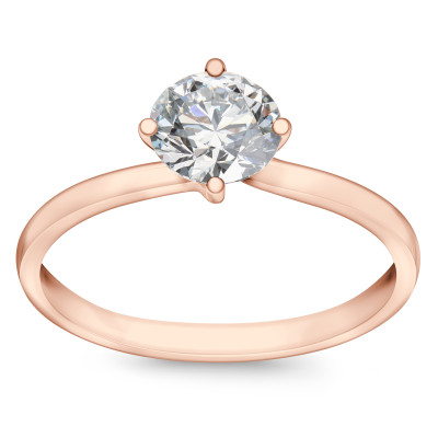 Pierścionek z różowego złota z diamentem H/SI - 0,70 ct - Valentine