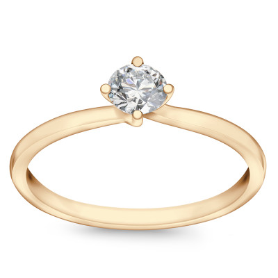 Pierścionek złoty z diamentem H/SI - 0,25 ct - Valentine