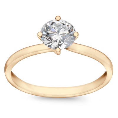 Pierścionek złoty z diamentem H/SI - 0,70 ct - Valentine