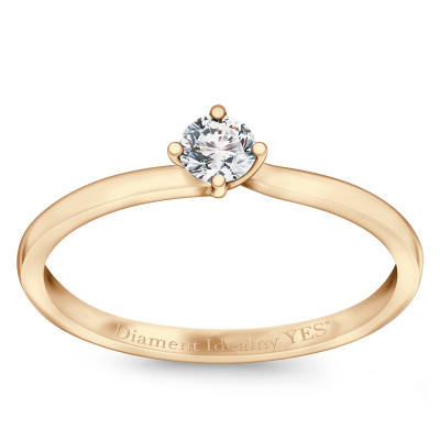 Pierścionek złoty z Diamentem Idealnym YES - 0,14 ct - Valentine