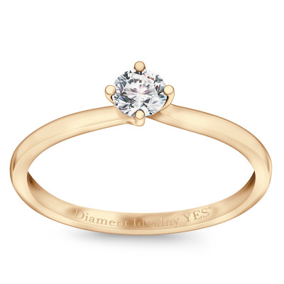 Pierścionek złoty z Diamentem Idealnym YES - 0,20 ct - Valentine