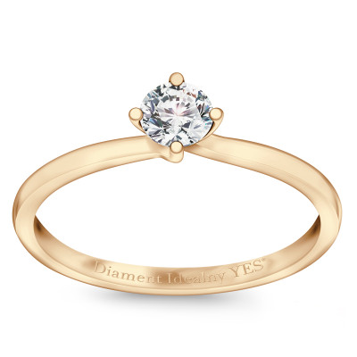 Pierścionek złoty z Diamentem Idealnym YES - 0,25 ct - Valentine