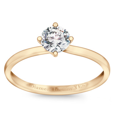 Pierścionek złoty z Diamentem Idealnym YES - 0,50 ct - Valentine