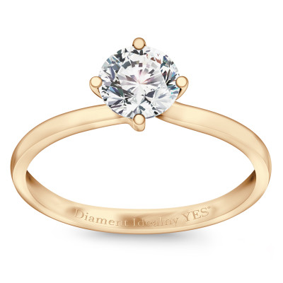 Pierścionek złoty z Diamentem Idealnym YES - 0,7 ct - Valentine