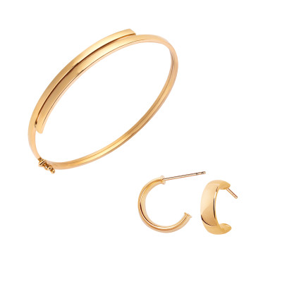 Komplet biżuterii złotej - klasyczny