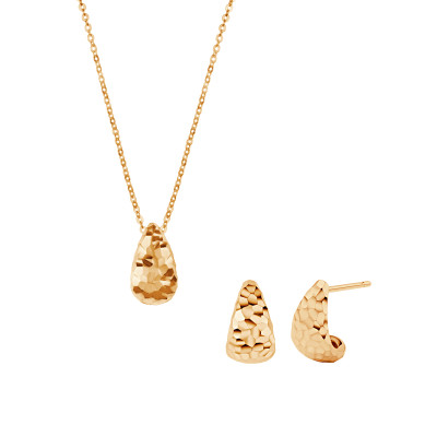 Komplet biżuterii złotej - łezki