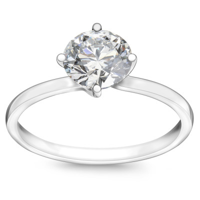 Pierścionek z białego złota z diamentem H/SI - 1 ct - Valentine