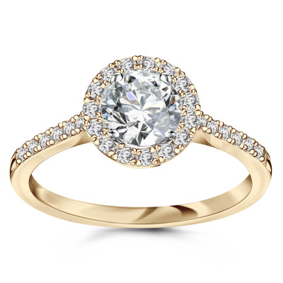 Pierścionek złoty z diamentami H/SI - 1,00 ct - Metropolitan