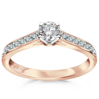 Pierścionek z różowego złota z diamentami - 0,29 ct - Éternel