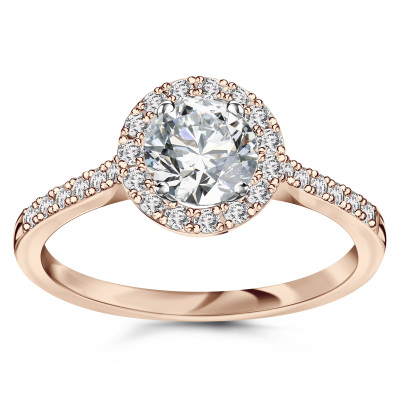 Pierścionek z różowego złota z diamentami H/SI - 1,00 ct - Metropolitan