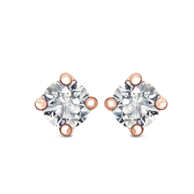 Kolczyki z różowego złota z diamentami YES Hearts & Arrows - 0,40 ct - Valentine