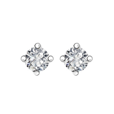 Kolczyki z białego złota z diamentami YES Hearts & Arrows - 0,28 ct - Valentine 
