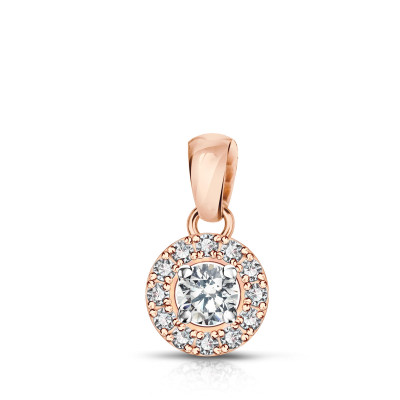 Zawieszka z różowego złota z diamentami - 0,12 ct - Metropolitan 