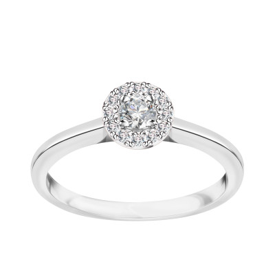 Pierścionek z białego złota z diamentami - 0,23 ct - Metropolitan 