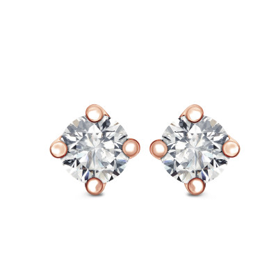 Kolczyki z różowego złota z diamentami - 0,40 ct - Valentine