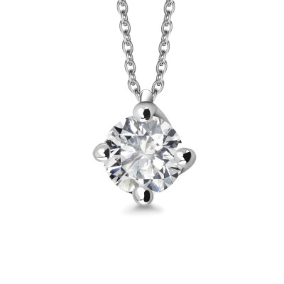 Naszyjnik z białego złota z diamentem - 0,50 ct - Valentine