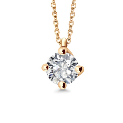 Naszyjnik złoty z diamentem - 0,20 ct - Valentine