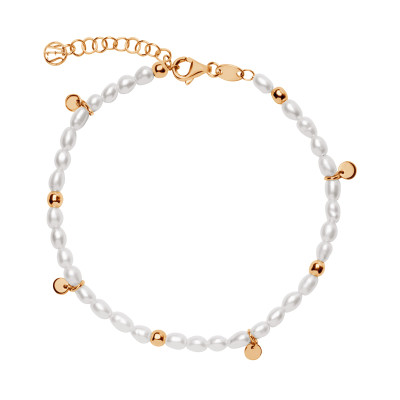 Bransolekta złota z perłami - Pearls