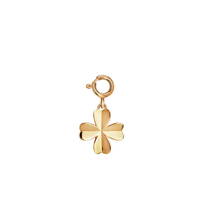 Zawieszka srebrna pozłacana charms - koniczyna - Love Story