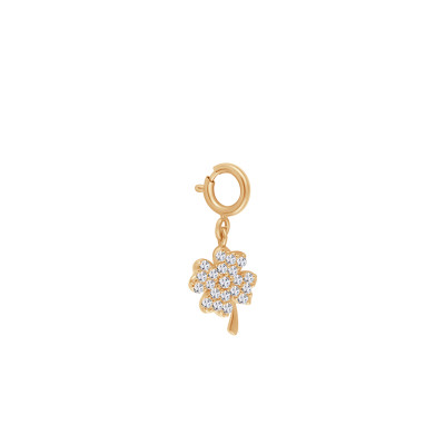 Zawieszka złota z cyrkoniami - koniczyna - YES Charms 