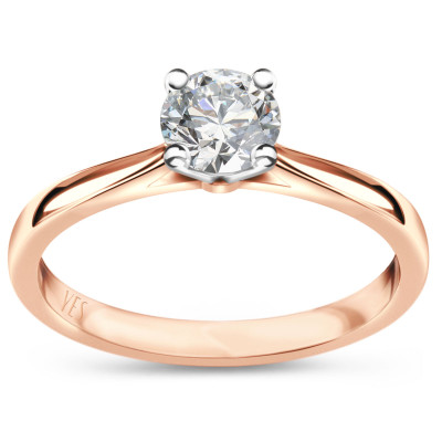Pierścionek z różowego złota z diamentem laboratoryjnym YES Responsible Diamond - 0,50 ct - Éternel 