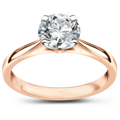Pierścionek z różowego złota z diamentem laboratoryjnym YES Responsible Diamond - 1 ct - Éternel