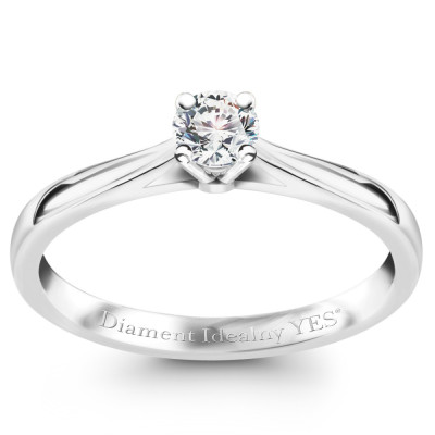 Pierścionek z białego złota z Diamentem Idealnym YES - 0,15 ct - Éternel