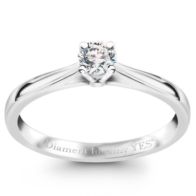 Pierścionek z białego złota z Diamentem Idealnym YES - 0,20 ct - Éternel