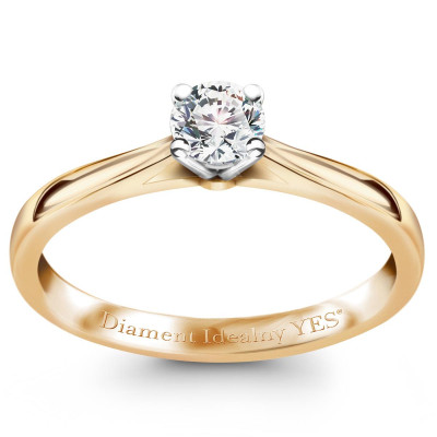 Pierścionek złoty z Diamentem Idealnym YES - 0,25 ct - Éternel 