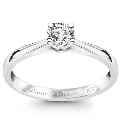 Pierścionek z białego złota z Diamentem Idealnym YES - 0,25 ct - Éternel