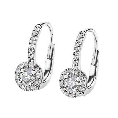 Kolczyki z białego złota z diamentami - 0,98 ct - Metropolitan
