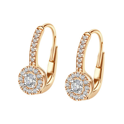 Kolczyki złote z diamentami - 1,0 ct - Metropolitan 