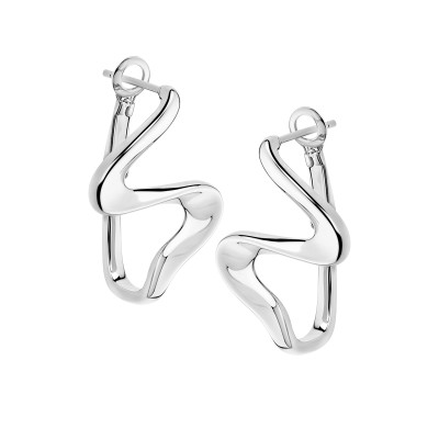 Kolczyki srebrne wiszące - Twist