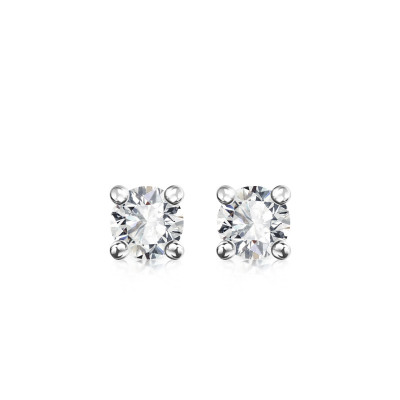 Kolczyki z dwukolorowego złota z diamentami YES Hearts & Arrows - 0,40 ct - Éternel 
