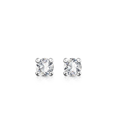 Kolczyki z białego złota z diamentami YES Hearts & Arrows - 0,20 ct - Éternel 