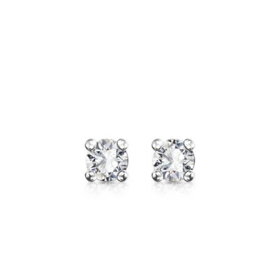 Kolczyki z dwukolorowego złota z diamentami YES Hearts & Arrows - 0,20 ct - Éternel 
