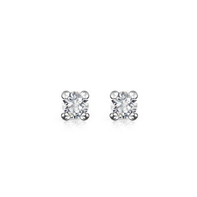 Kolczyki z białego złota z diamentami - 0,10 ct - Éternel