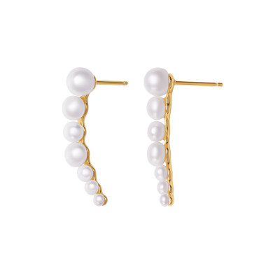 Kolczyki srebrne pozłacane z perłami - Pearls